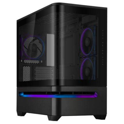 ASUS Ház Prime AP202, Tápegység nélkül, Fekete, Üvegfalú