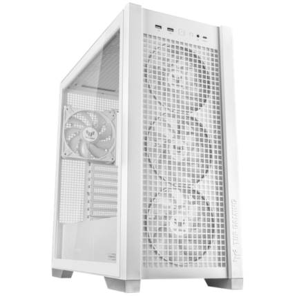 ASUS Ház TUF Gaming GT302, Tápegység nélkül, Fehér, Üvegfalú