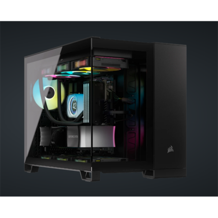 CORSAIR Ház Micro-ATX 2500X, Tápegység nélkül, Edzett Üveg, fekete