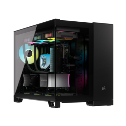CORSAIR Ház Micro-ATX iCUE LINK 2500X RGB, Tápegység nélkül, Edzett Üveg, fekete