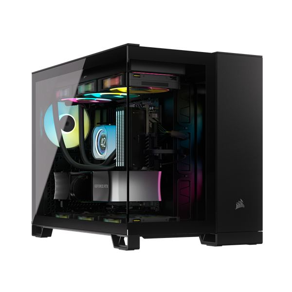 CORSAIR Ház Micro-ATX iCUE LINK 2500X RGB, Tápegység nélkül, Edzett Üveg, fekete - Image 1
