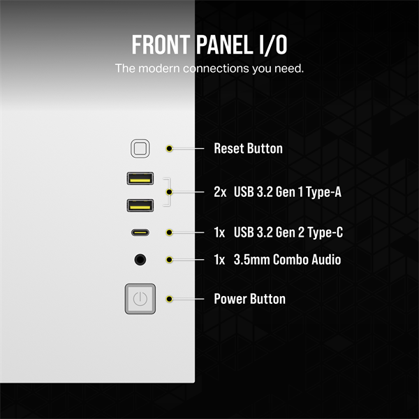 CORSAIR Ház Micro-ATX iCUE LINK 2500X RGB, Tápegység nélkül, Edzett Üveg, fehér - Image 8