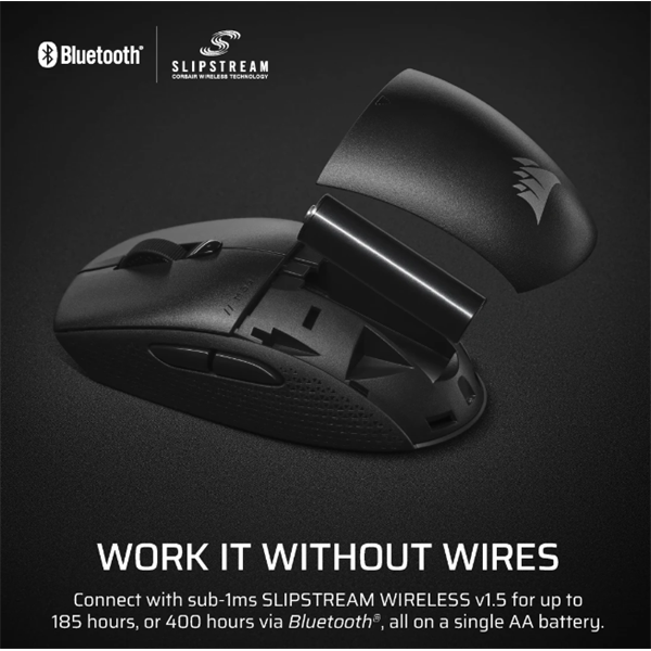 CORSAIR Vezeték Nélküli Egér Gaming, M55 Lightwight, 6 programozható gomb, Ultra-könnyű, 16000dpi, fekete - Image 5