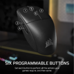 CORSAIR Vezeték Nélküli Egér Gaming, M55 Lightwight, 6 programozható gomb, Ultra-könnyű, 16000dpi, fekete - Image 7