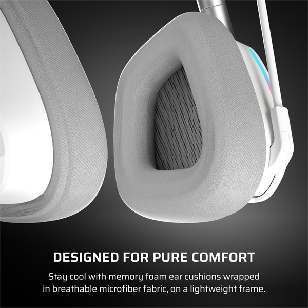 CORSAIR Vezeték Nélküli Headset, VOID v2 Wireless Gaming Headset, Dolby Atmos, fehér - Image 7
