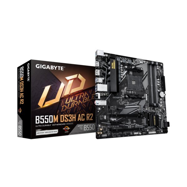 GIGABYTE_Alaplap_AM4_B550M_DS3H_AC_R2_AMD_B550_mATX-i1699508 GIGABYTE Alaplap AM4 B550M DS3H AC R2 AMD B550, mATX - Image 1