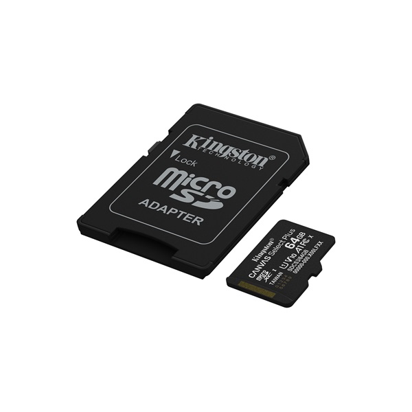 KINGSTON_Memoriakartya_MicroSDXC_64GB_Canvas_Select_Plus_Gen3_100R_A1_Adaprer-i1653160 KINGSTON Memóriakártya MicroSDXC 64GB Canvas Select Plus Gen3 100R A1 + Adaprer - Image 1