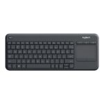 LOGITECH Billentyűzet - K400 Plus Vezeték Nélküli Touch Fekete, US