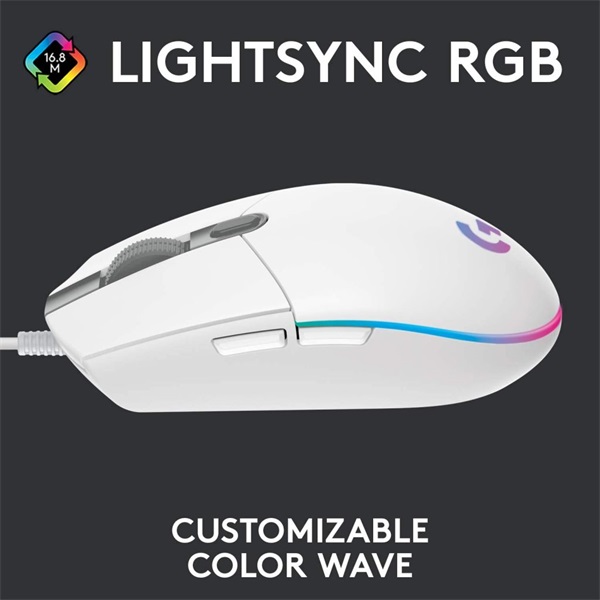 LOGITECH_Eger_-_G203_Vezetekes_Gaming_Feher-i610472 LOGITECH Egér - G203 Lightsync RGB Vezetékes Gaming, Fehér - Image 1