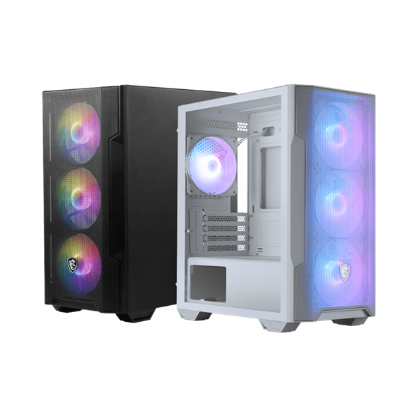 MSI Ház Midi ATX FORGE M100R, 4xARGB ventilátor, Tápegység nélkül, üvegfalú, fekete - Image 1