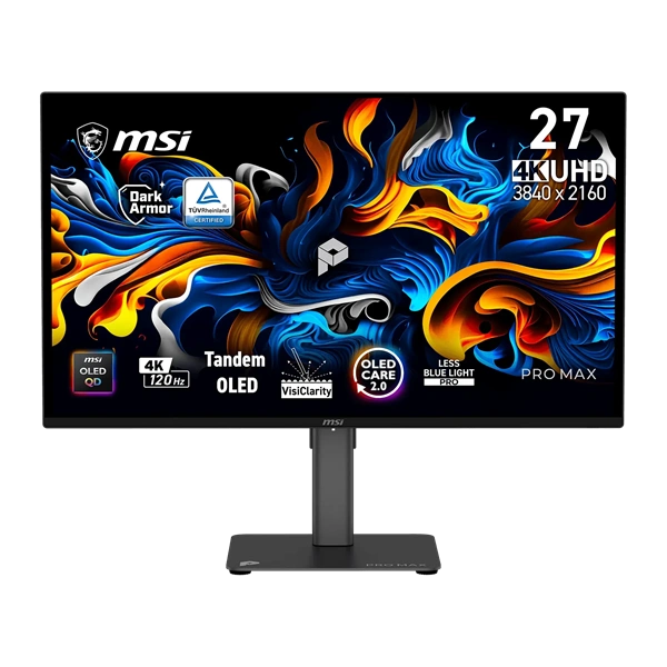 MSI Monitor Business PRO MAX 271UPX12G 26,5" UHD 3840x2160, QD-OLED 120Hz, 0,03ms, HDR, 2x hDMI, DP, USB-C, Grey - Image 1