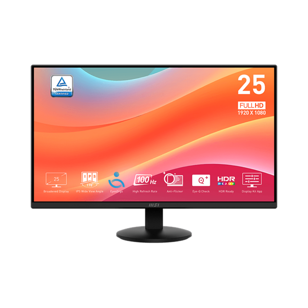 MSI Monitor Business PRO MP252L 24,5" FHD, 1920x1080, IPS, 100Hz, 1300:1 CR, 300cd/m2, 1ms, HDMI, DP, Black - Image 2