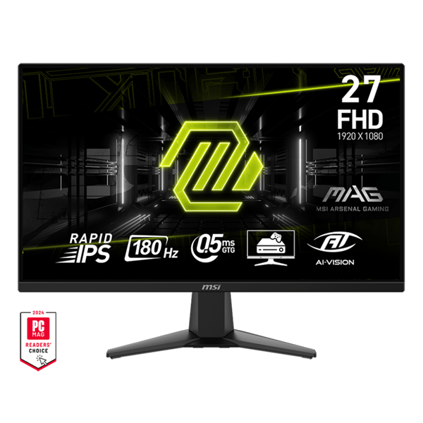 MSI Monitor GAMING MAG 275F 27" FHD 1920x1080, Rapid IPS 180Hz, 16:9, 1000:1, 0,5ms, 2x HDMI, DP, Black - Image 1