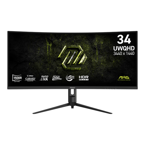 MSI Monitor GAMING MAG 342CQRF E20 Ívelt 34" UWQHD Rapid VA 3440x1440, 200Hz 21:9, 3000:1, 300cd/m2, 0,5ms, 2xHDMI, DP - Image 1