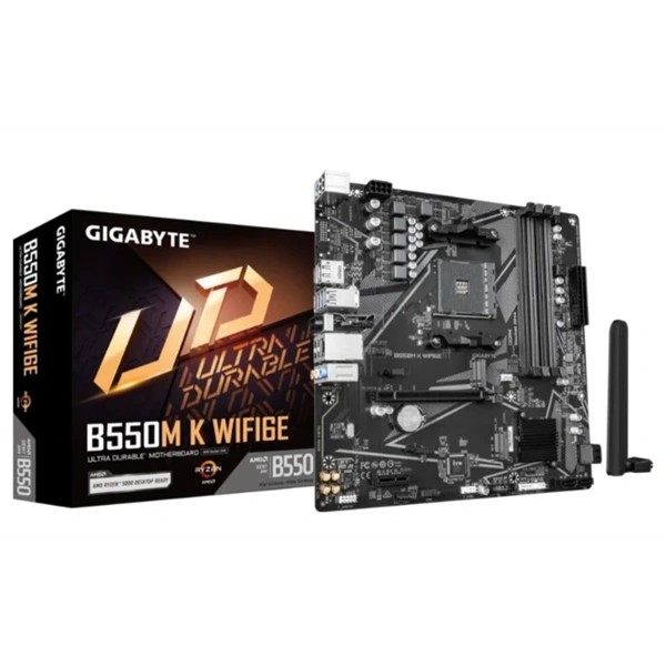 GIGABYTE_Alaplap_AM4_B550M_K_WIFI6E_AMD_A520_mATX-i2038340 GIGABYTE Alaplap AM4 B550M K WIFI6E AMD A520, mATX - Image 1